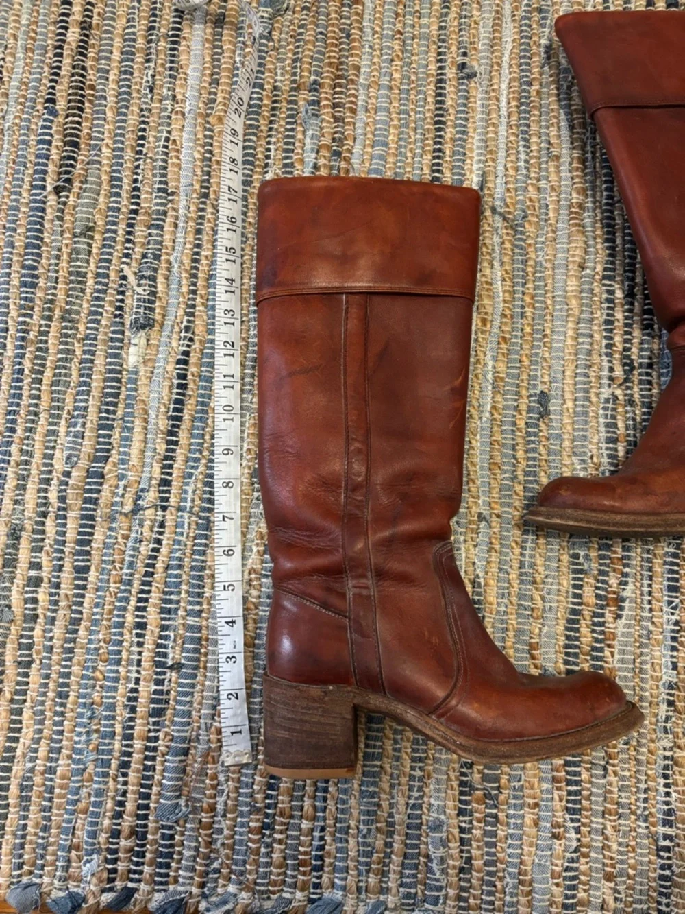 Vintage 1970s FRYE Campus Longhorn Burgundy Tall Leather Boots - Size 6 - Picture 2 of 11
